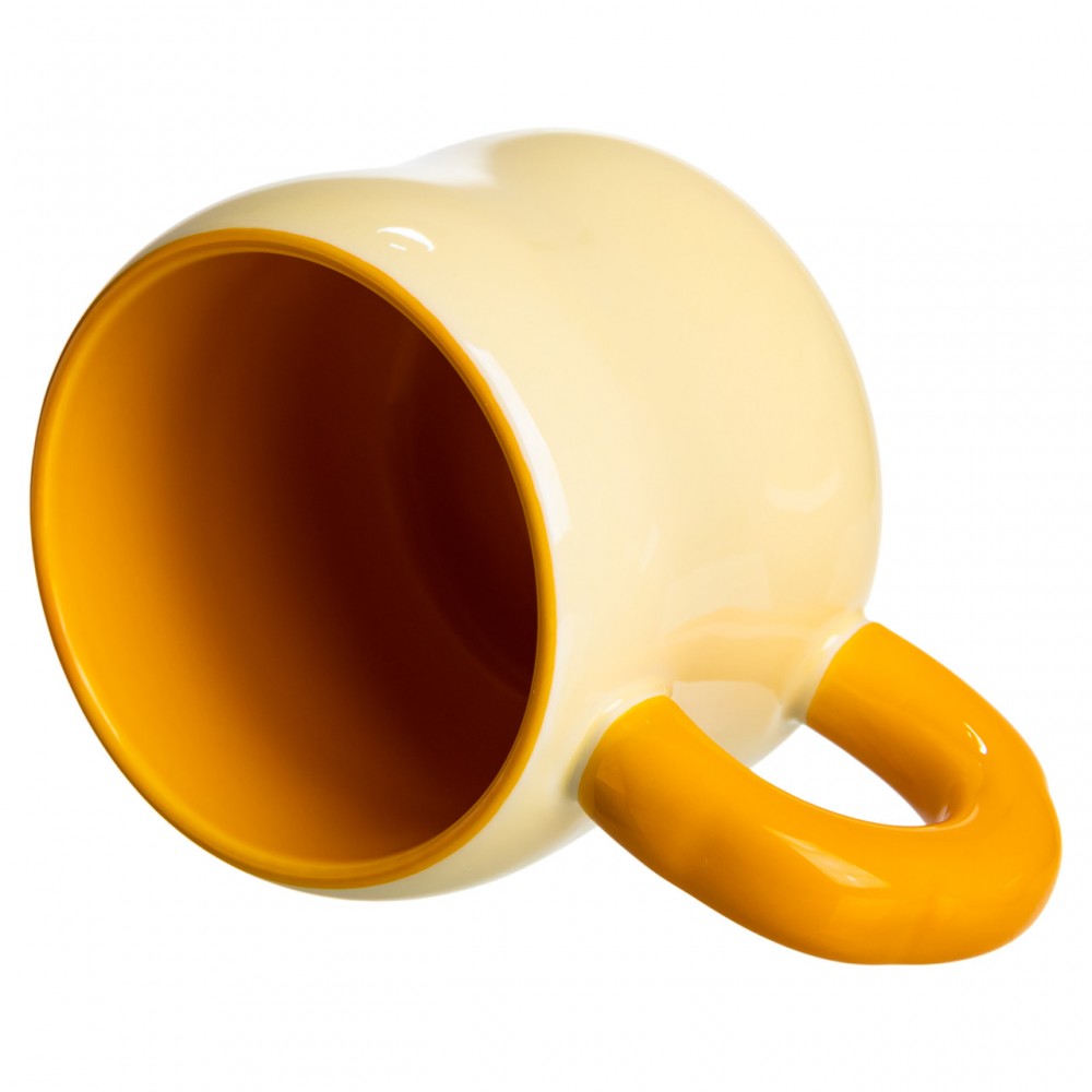 Чашка фарфоровая с магнитом Бант 400 (мл) подарочная кружка прикольная чашка для детей на подарок Бежевый с желтым FM-52A