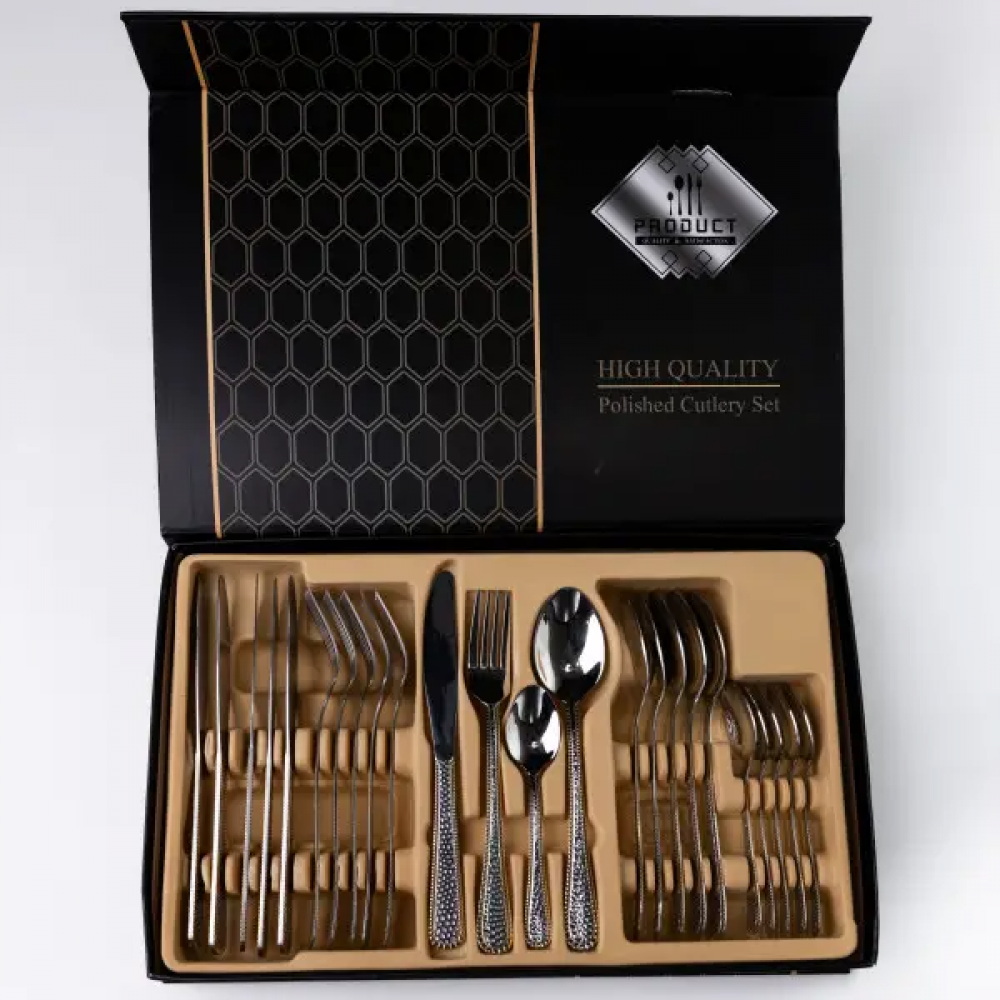 Набор столовых приборов из нержавеющей стали на 6 персон 24 предмета столовая ложка вилка нож HP-16978-26