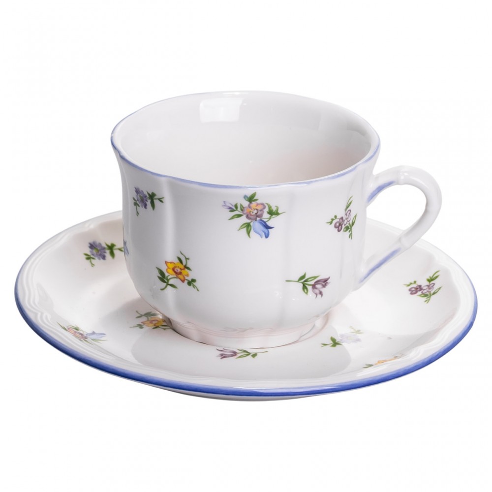 Столовый набор посуды тарелок и чашек 32 предмета на 6 персон Retro Floral фарфоровый, обеденный столовый сервиз тарелок YY78-9A