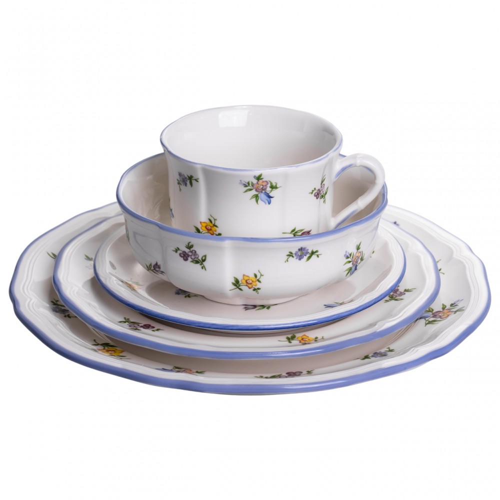 Столовый набор посуды тарелок и чашек 32 предмета на 6 персон Retro Floral фарфоровый, обеденный столовый сервиз тарелок YY78-9A