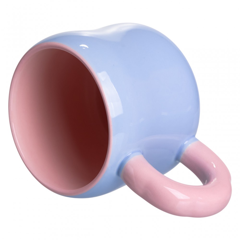 Чашка фарфоровая с магнитом Бант 400 (мл) подарочная кружка прикольная чашка для детей на подарок Голубой с розовым FM-52D