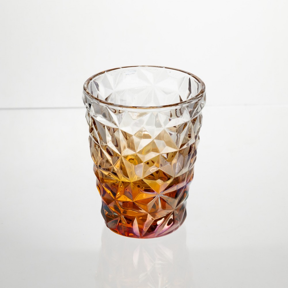 Набор стеклянных стаканов 6 штук 250 мл для напитков Золотистый Yiwu HP-19-192