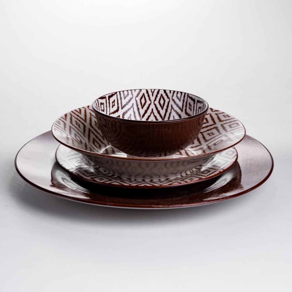 Столовый сервиз на 6 персон 24 предмета фарфоровый HP-HK-A10 Коричневый