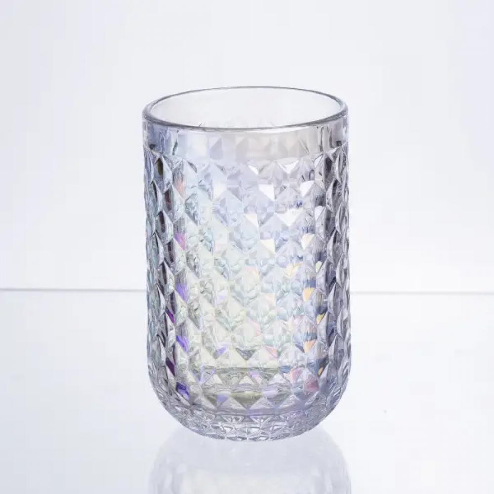 Набор стаканов 6 штук по 400 мл из толстого стекла рельефные rainbow HP-19-255