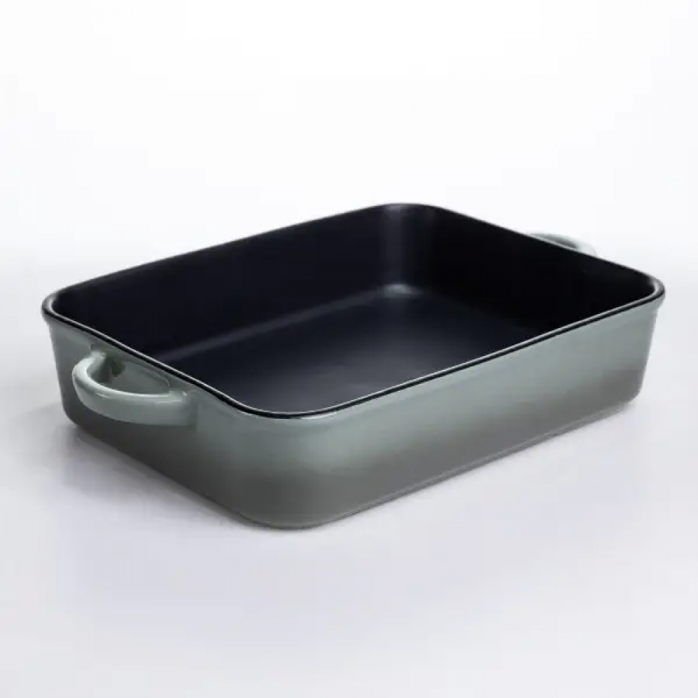Форма для выпечки фарфоровая с ручками 29.5х23.5х6.5 см черный KS-624