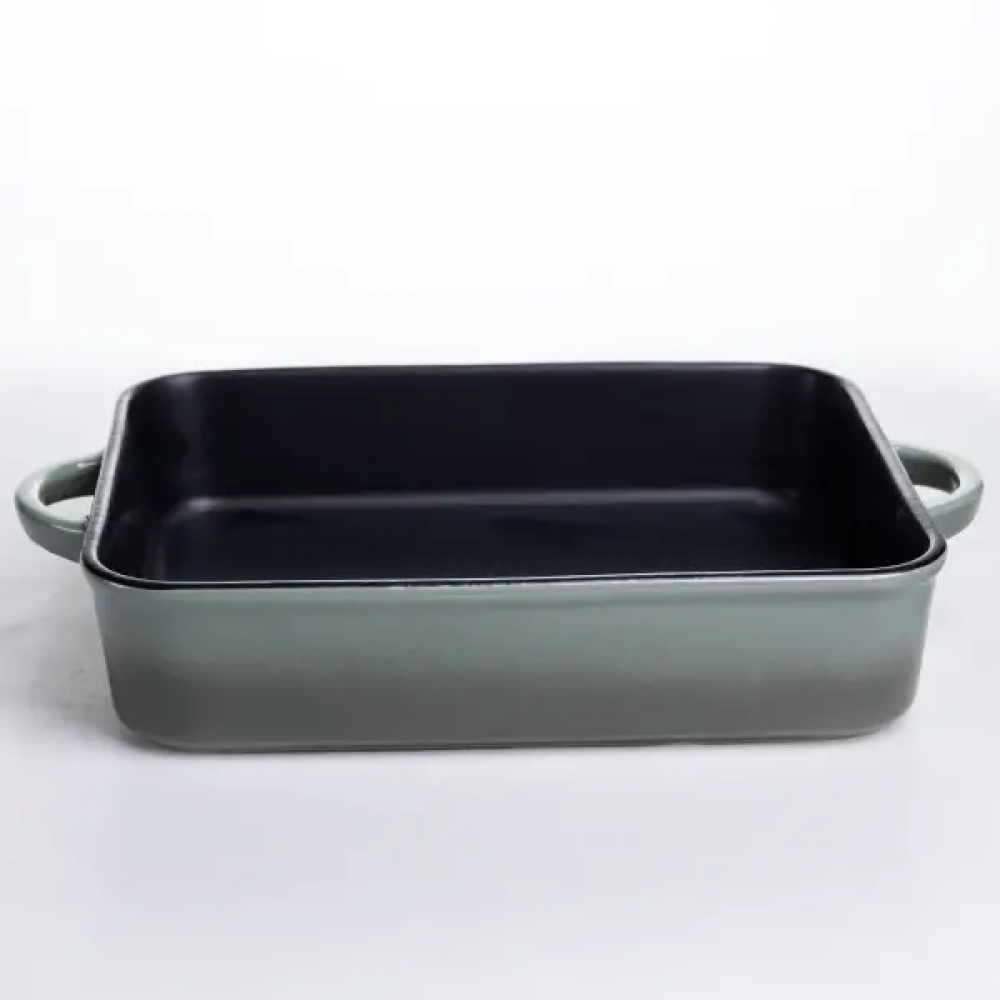 Форма для выпечки фарфоровая с ручками 29.5х23.5х6.5 см черный KS-624