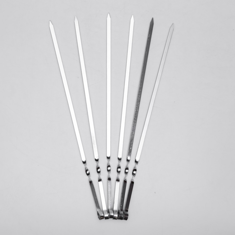 Набор шампуров 6 штук из нержавеющей стали 55x1см BQ-19