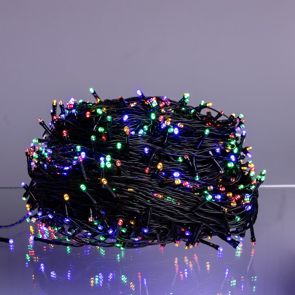 Гирлянда Рождественская фея уличная 100 (м) 1000 LED черный провод Мультиколор CF1000L100MBML