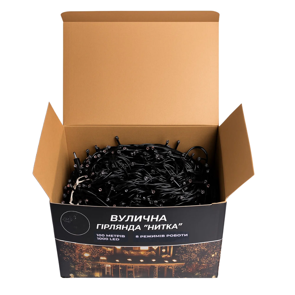 Гирлянда Рождественская фея уличная 100 (м) 1000 LED черный провод Мультиколор CF1000L100MBML