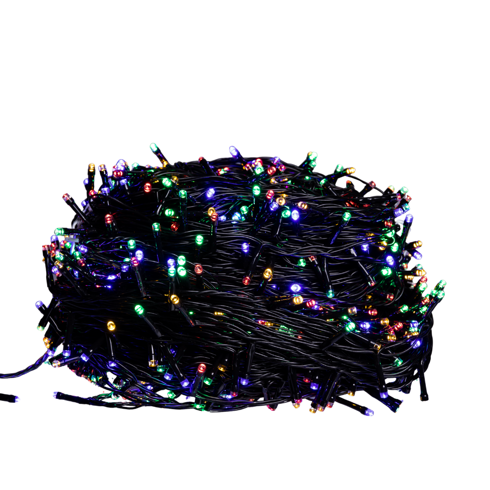 Гирлянда Рождественская фея уличная 100 (м) 1000 LED черный провод Мультиколор CF1000L100MBML