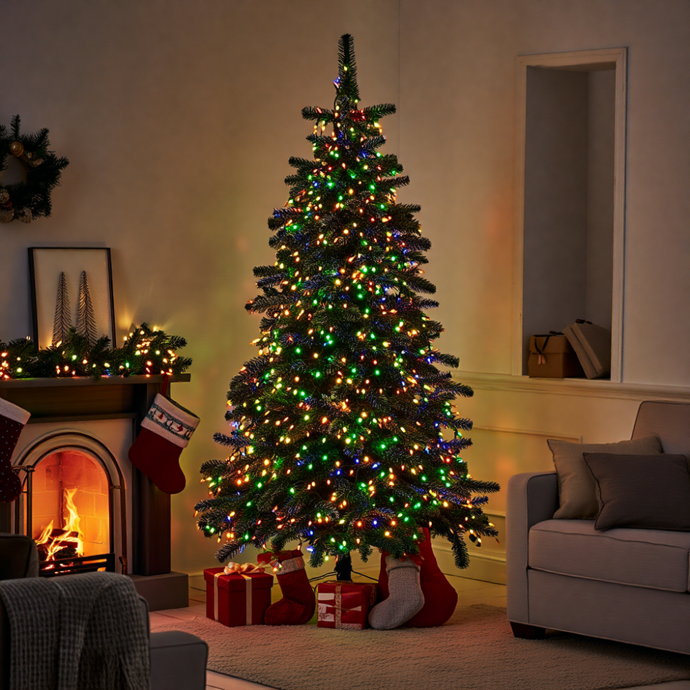 Гирлянда Рождественская фея уличная 100 (м) 1000 LED черный провод Мультиколор CF1000L100MBML