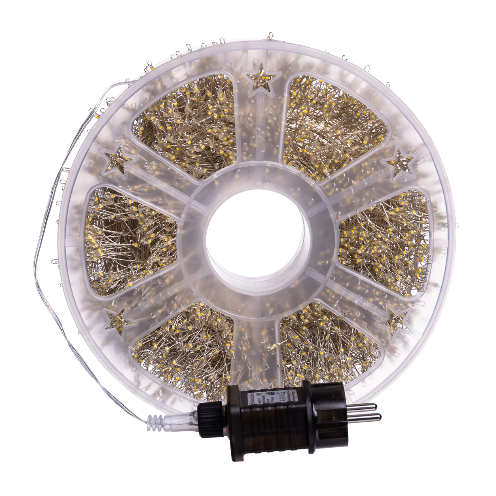 Новогодняя гирлянда Хвойная лапа 100 м 3000 LED белый провод Белое сияние D3000L100MWW