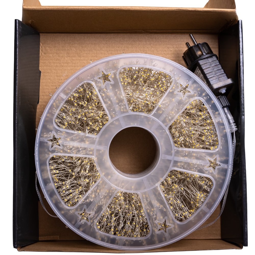 Новогодняя гирлянда Хвойная лапа 100 м 3000 LED белый провод Белое сияние D3000L100MWW