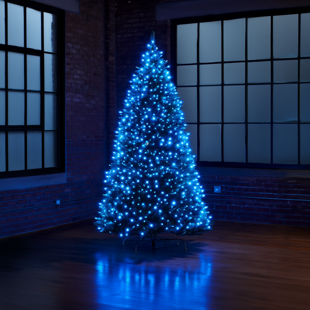 Новорічна гірлянда Хвойна лапа 100 м 3000 LED білий провід Синє сяйво D3000L100MWBL