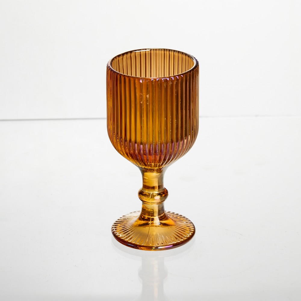 Набор рюмок на ножке 6 штук 50 мл для крепких напитков стеклянные Янтарный Yiwu HP-19-206