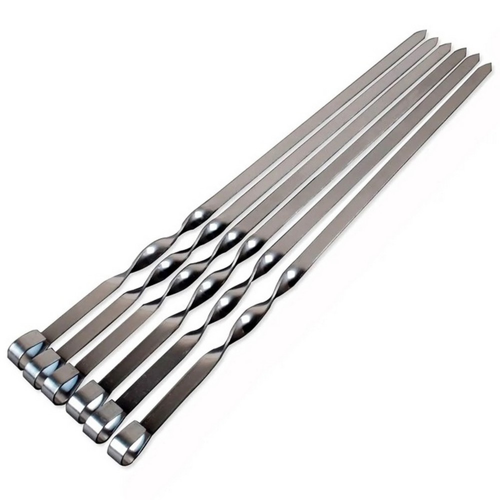 Набор шампуров 6 штук из нержавеющей стали 55x1см BQ-19