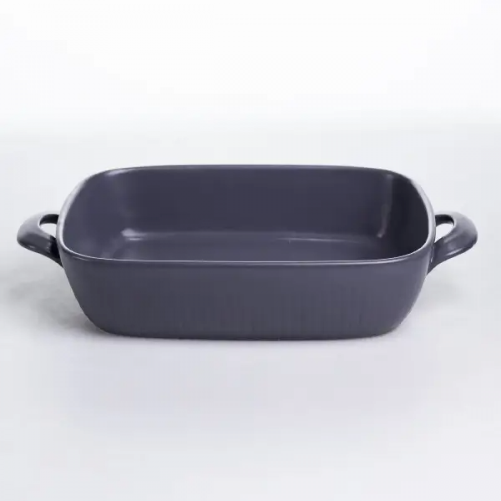 Форма для выпечки фарфоровая с ручками прямоугольная 23х17х5 см черный KS-644