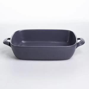 Форма для выпечки фарфоровая с ручками прямоугольная 23х17х5 см черный KS-644