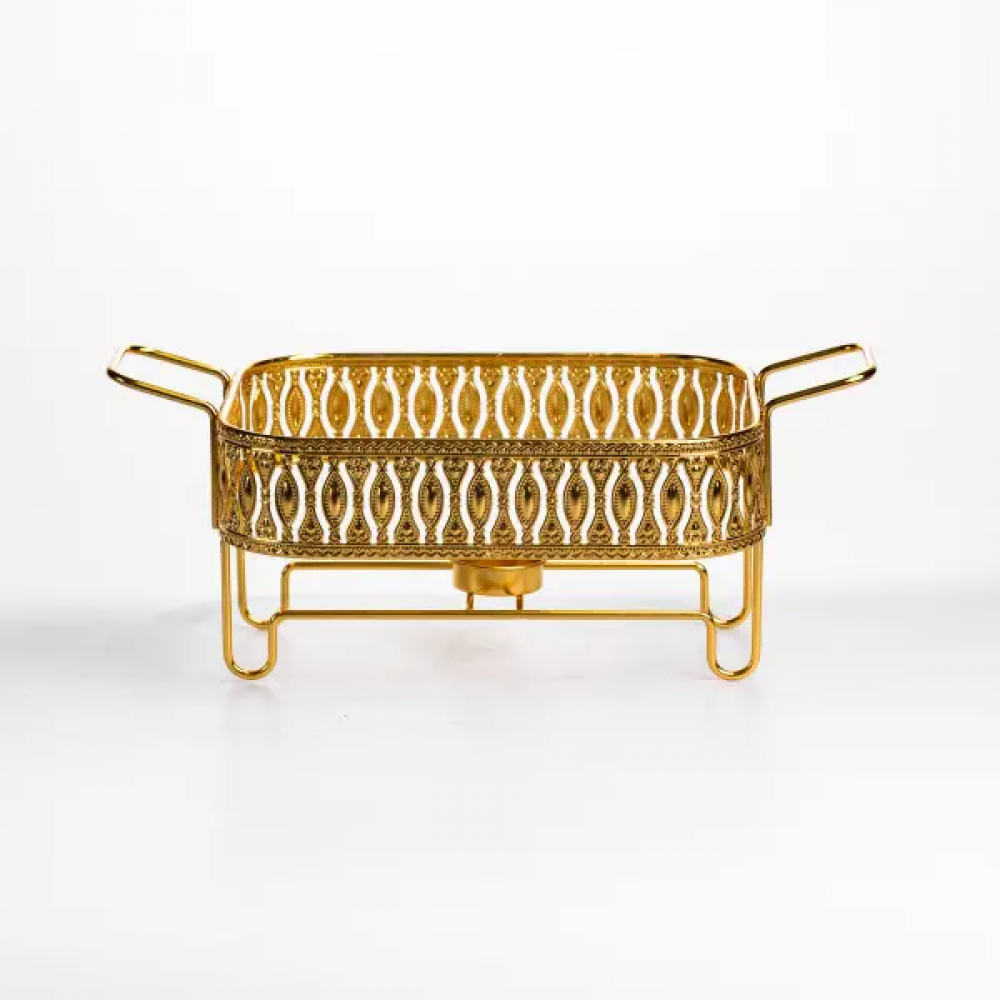 Мармитница фарфоровая Tiffany 1 л квадратная на металлической подставке 28х23х7 см SX42-1