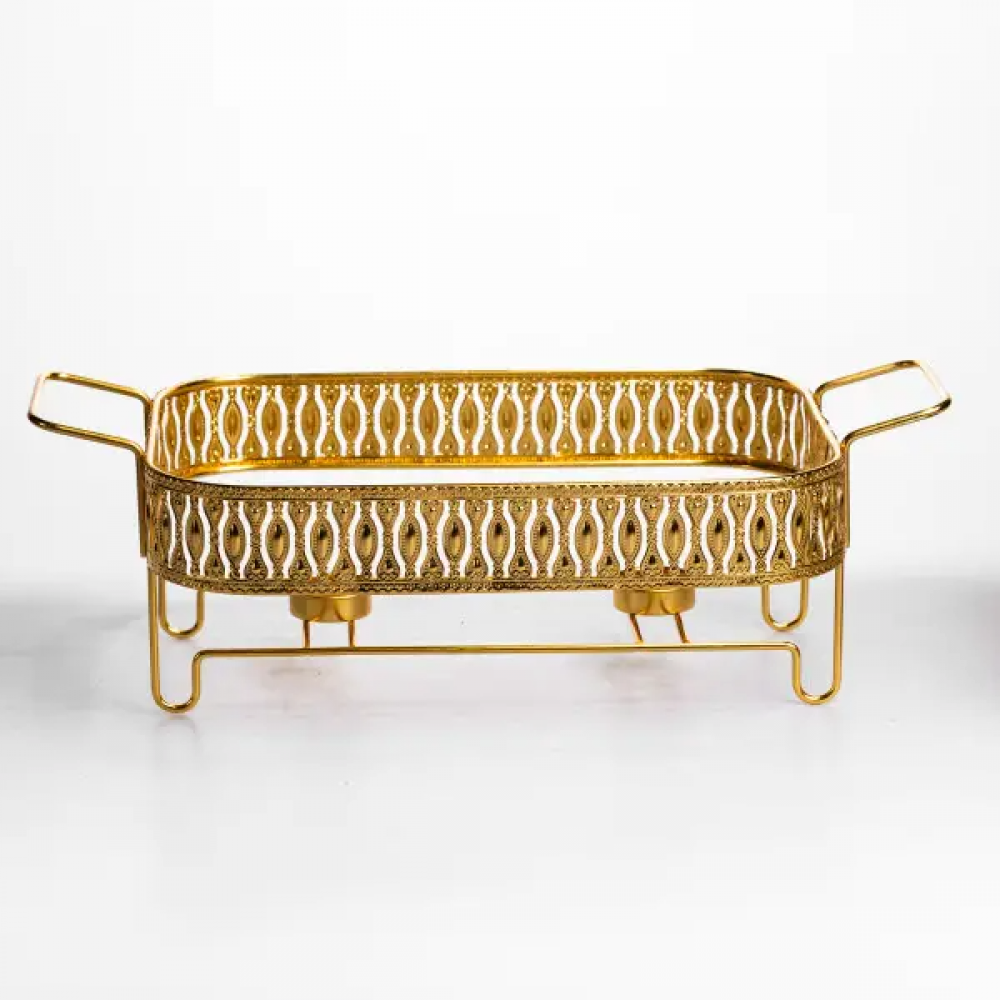 Мармитница фарфоровая Tiffany 2 л квадратная на металлической подставке 38х30х7 см SX42-3