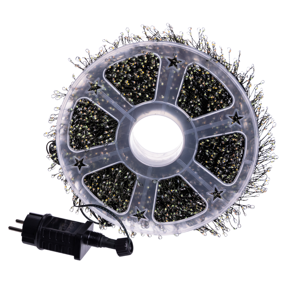 Новогодняя гирлянда комнатная роса 100 м 3000 LED Хвойная лапа зеленый провод Мультиколор D3000L100MGML