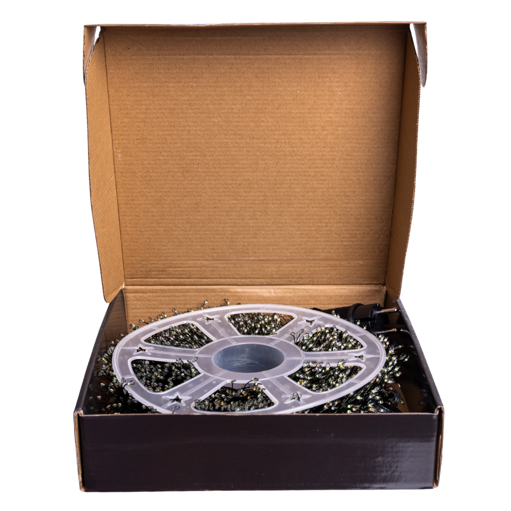 Новогодняя гирлянда комнатная роса 100 м 3000 LED Хвойная лапа зеленый провод Мультиколор D3000L100MGML