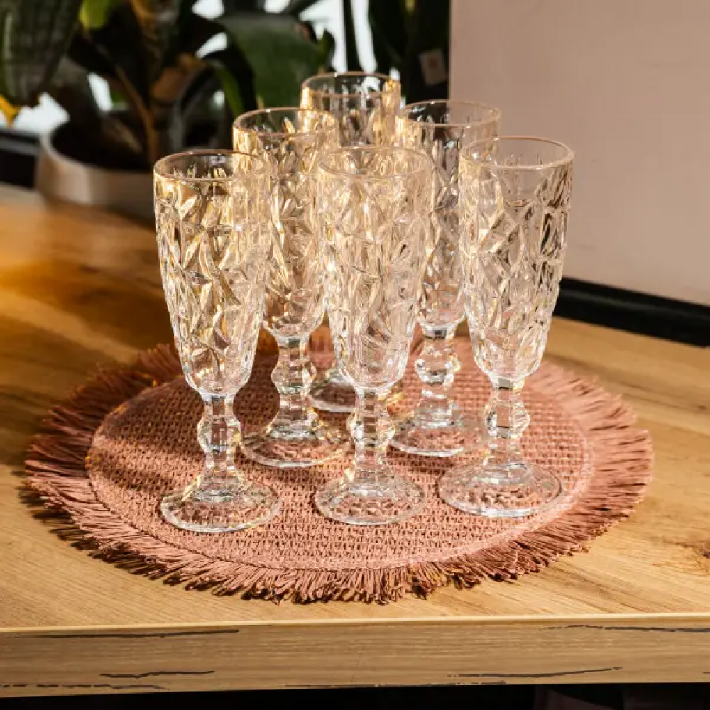 Набор бокалов для шампанского 6 штук 160 мл подарочные бокалы для шампанского на ножке фужеры для игристых вин HP-19-164