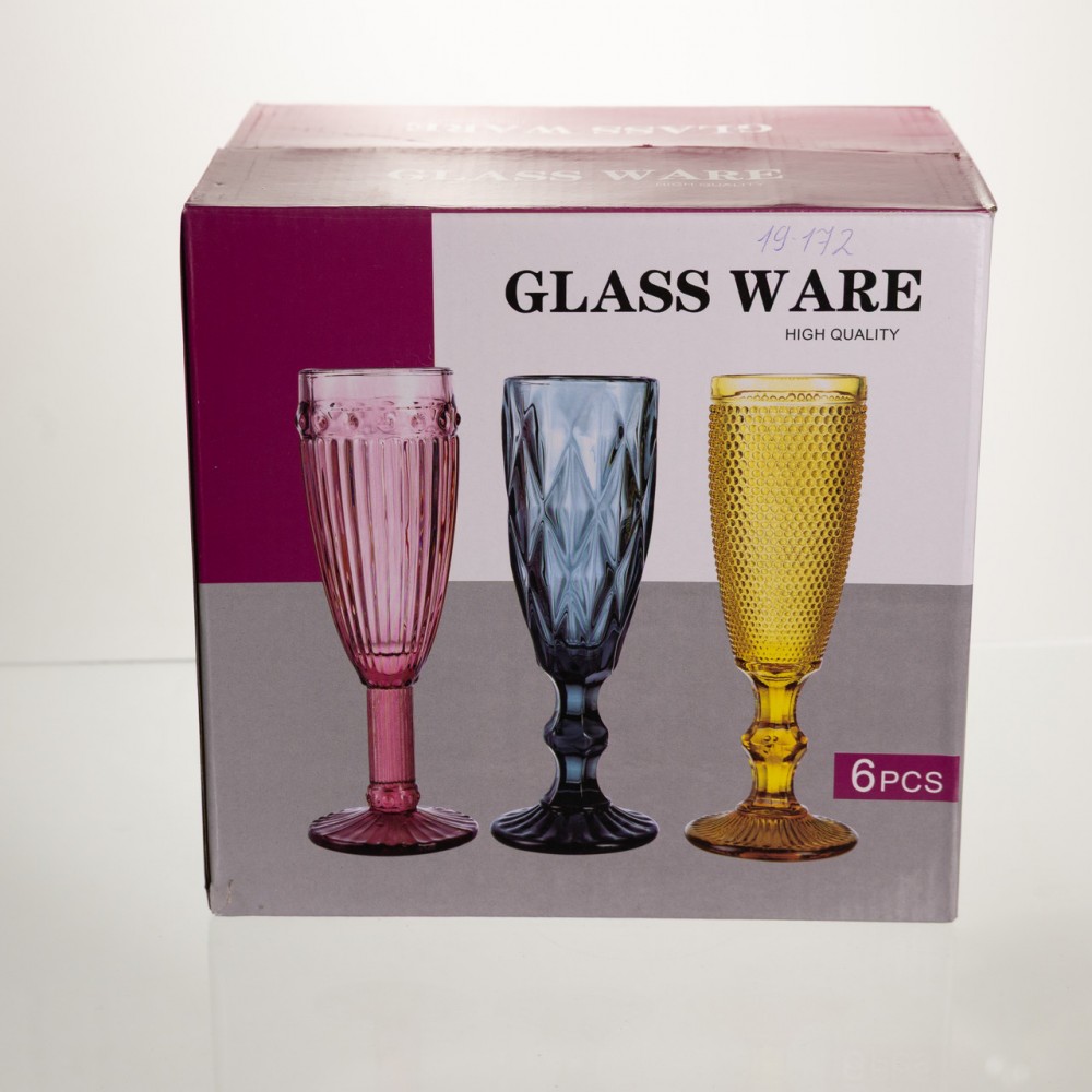 Набор бокалов для шампанского 6 штук 160 мл подарочные бокалы для шампанского на ножке фужеры для игристых вин HP-19-172