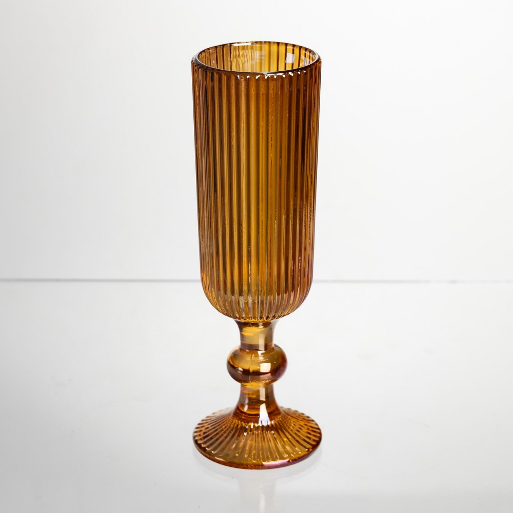 Набор бокалов для шампанского 6 штук 160 мл на ножке Янтарный Yiwu HP-19-211