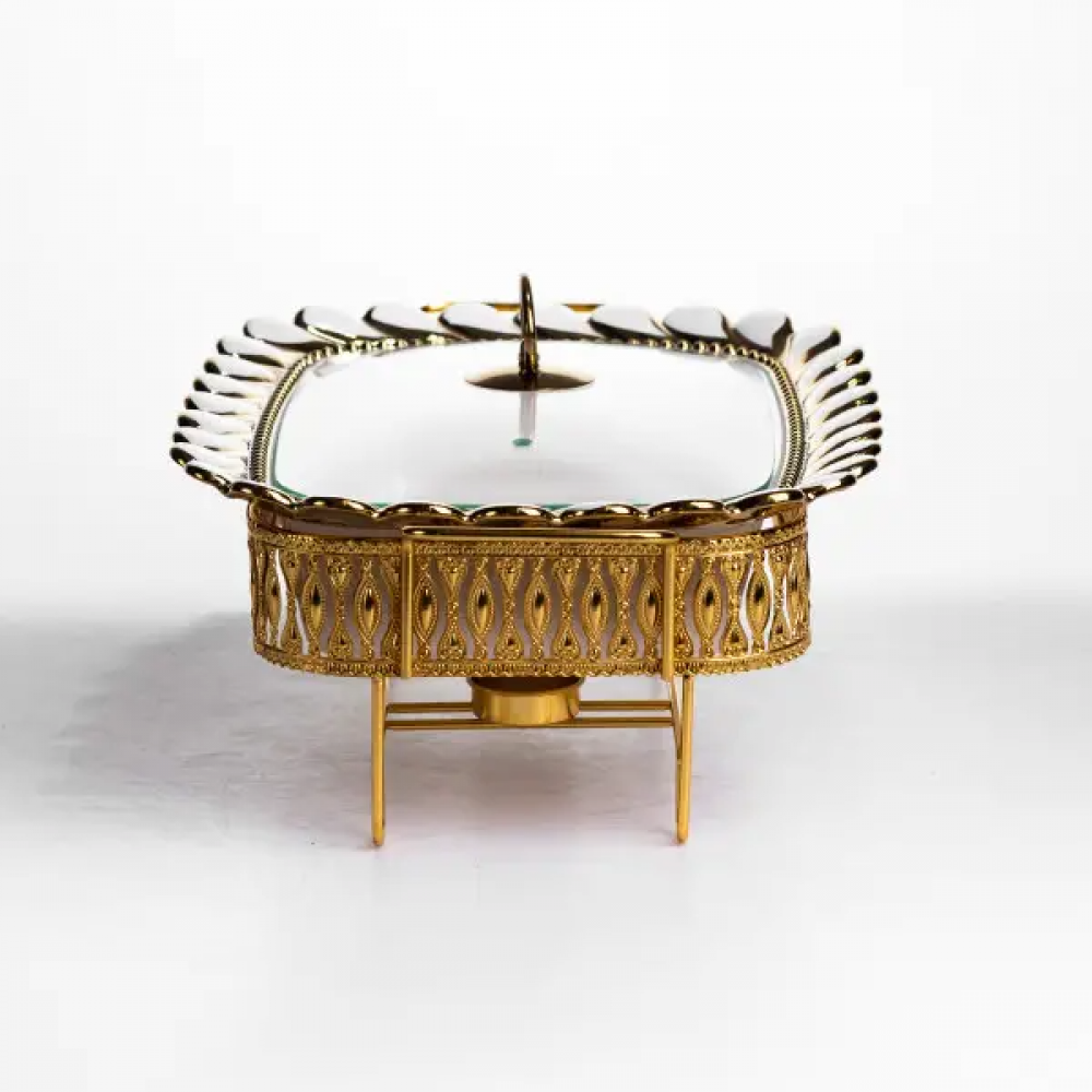 Мармитница фарфоровая Tiffany 1.5 л квадратная подставке с подогревом 34х26х7 см SX42-2