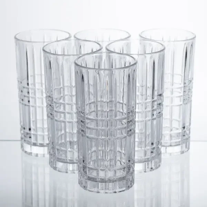 Набор стаканов Geometric Glass 6 штук по 300 мл с рельефным узором HP-17-3