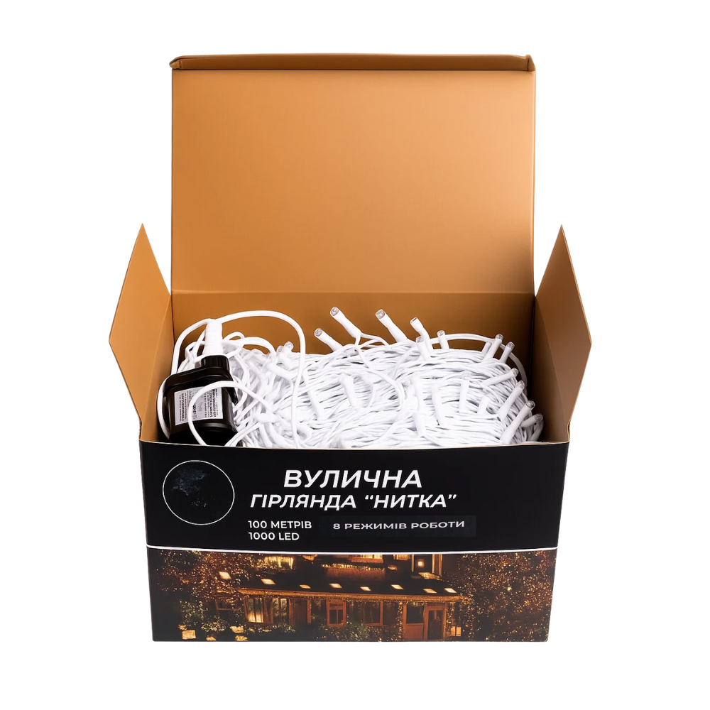 Гирлянда Рождественская фея уличная 100 м 1000 LED белый провод Желтый CF1000L100MWY