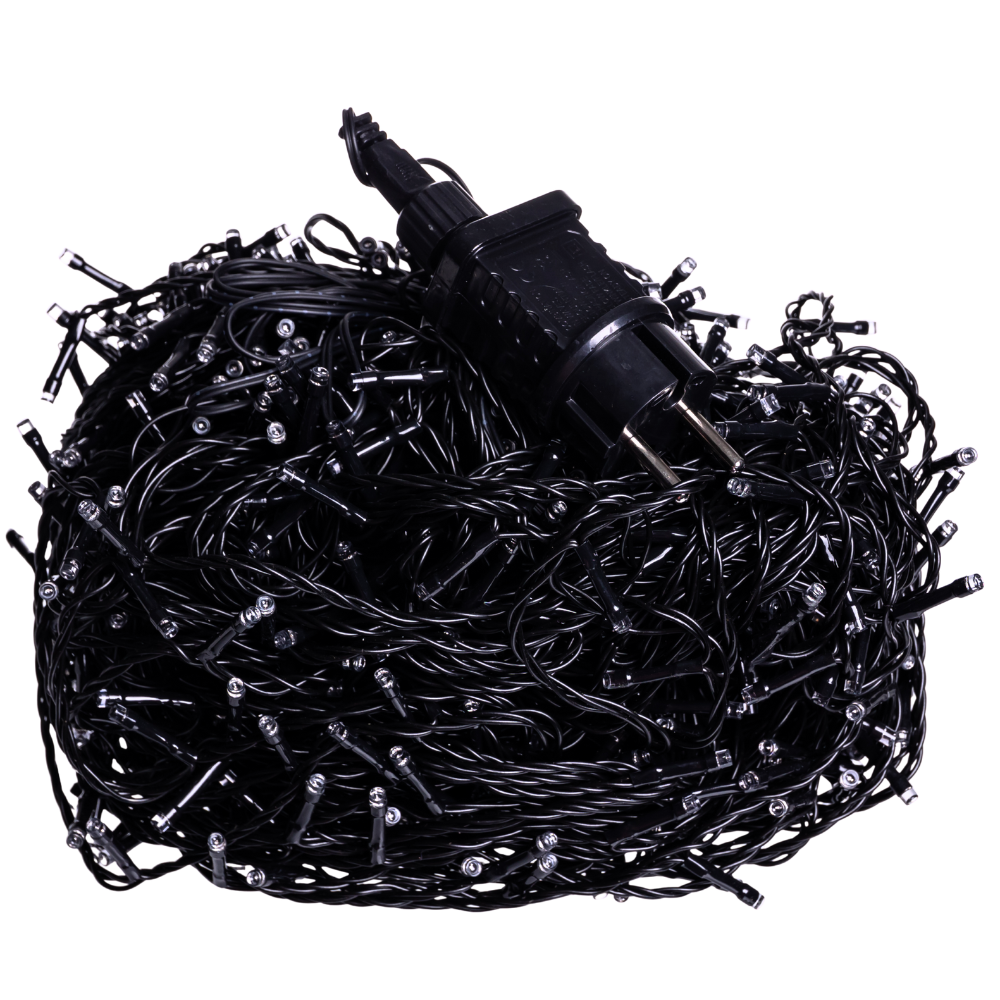 Гірлянда Різдвяна фея вулична 100 (м) 1000 LED чорний провід Синій CF1000L100MBBL