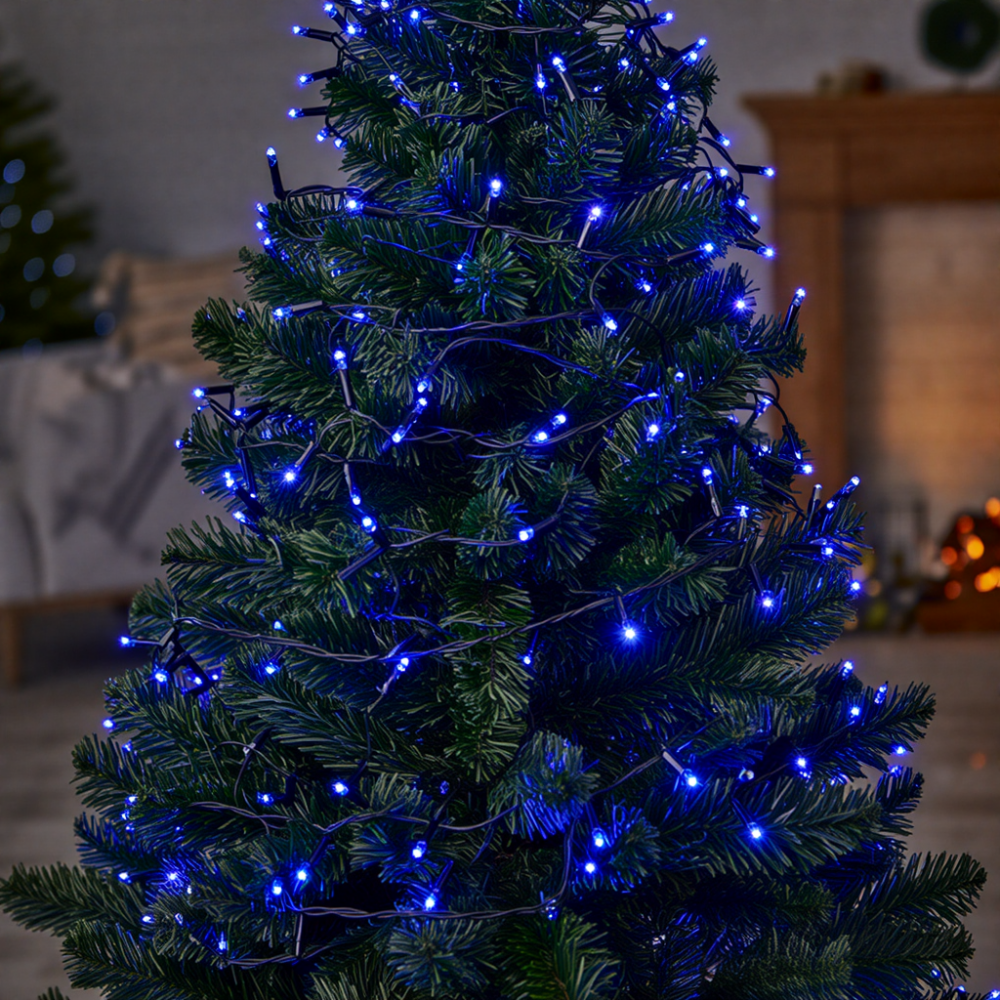 Гірлянда Різдвяна фея вулична 100 (м) 1000 LED чорний провід Синій CF1000L100MBBL