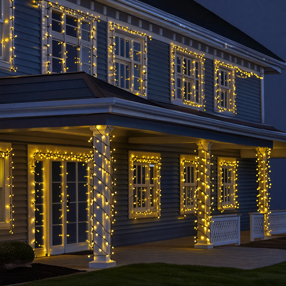 Гірлянда Різдвяна фея вулична 50 (м) 500 LED чорний провід Жовтий CF500L50MBY