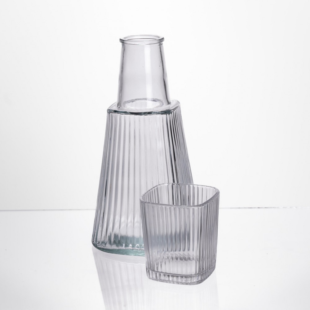 Глечик 1 літр зі склянкою 1 шт по 200 мл Прозорий HP-19-PYF-1