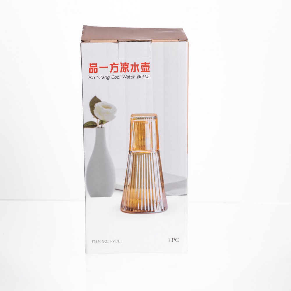 Глечик 1 літр зі склянкою 1 шт по 200 мл Прозорий HP-19-PYF-1