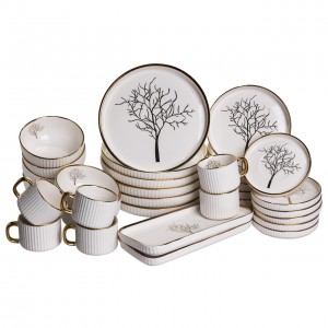 Столовый набор посуды 32 предмета на 6 персон Valentina фарфоровый DS-32-O