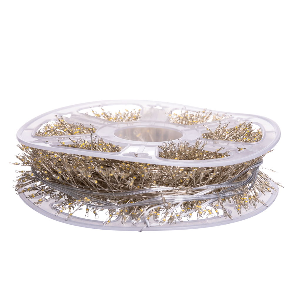 Новогодняя гирлянда комнатная роса Хвойная лапа 50 м 1500 LED белый провод Мультиколор D1500L50MWML