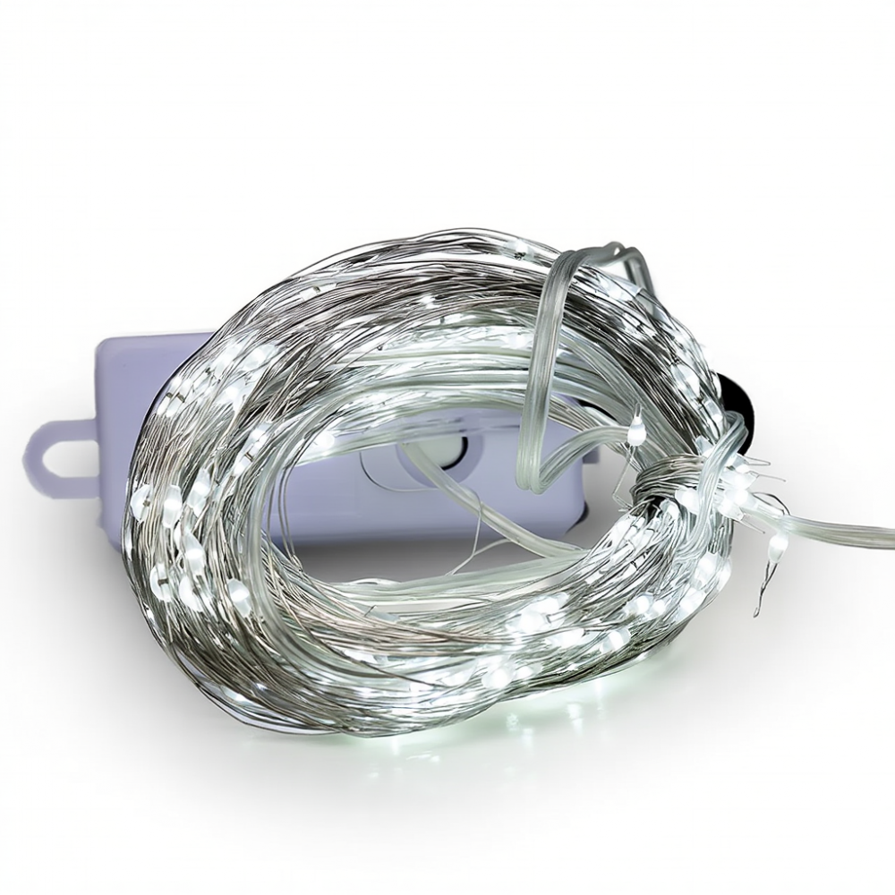 Гірлянда Кінський хвіст 3 м 20 ліній на 600 led лампочок на мідному дроті від мережі Білий 1733015W