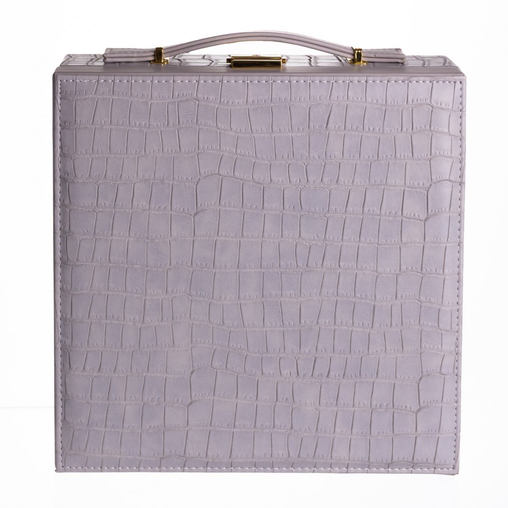 Шкатулка для украшений из эко кожи 2 яруса Серый HP-5-35G