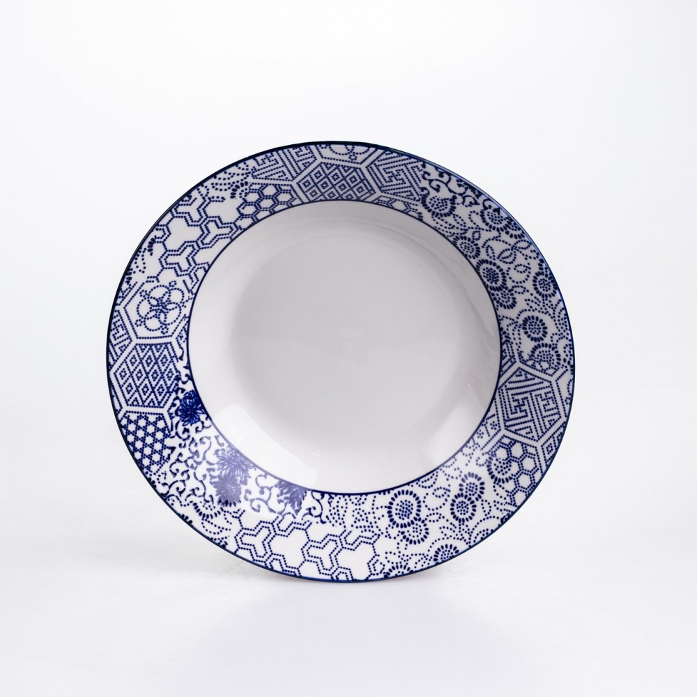 Столовый сервиз на 6 персон 18 предметов фарфоровый HP-HK-A5 Синий