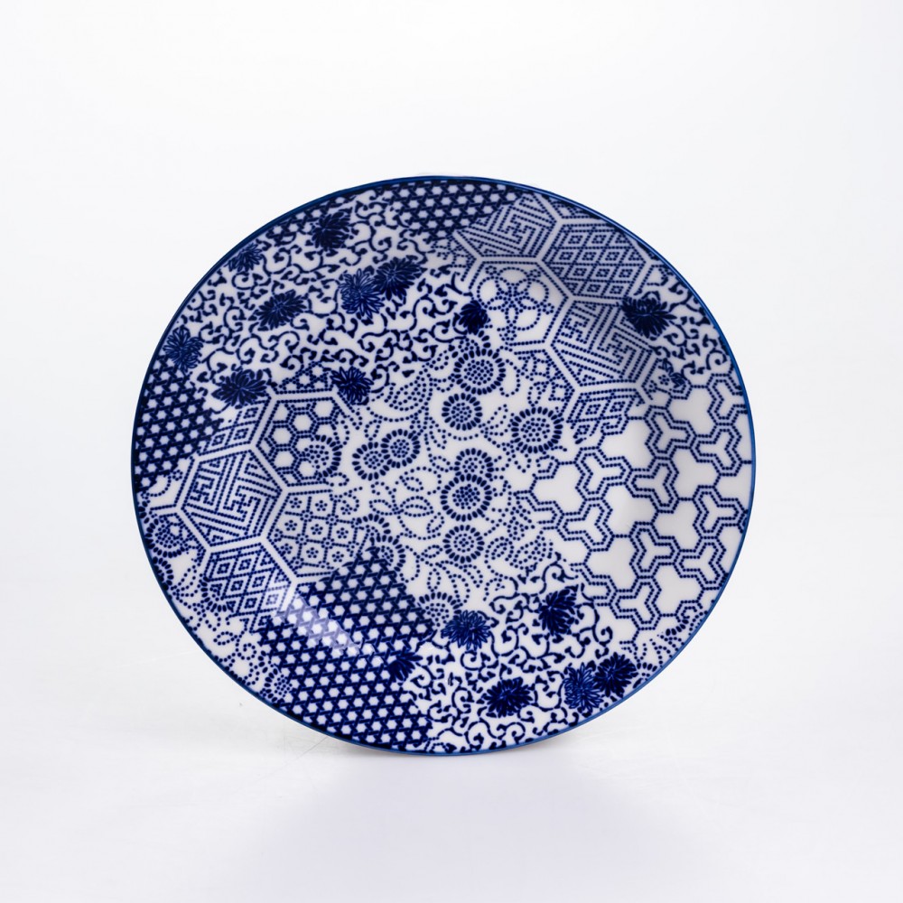 Столовый сервиз на 6 персон 18 предметов фарфоровый HP-HK-A5 Синий