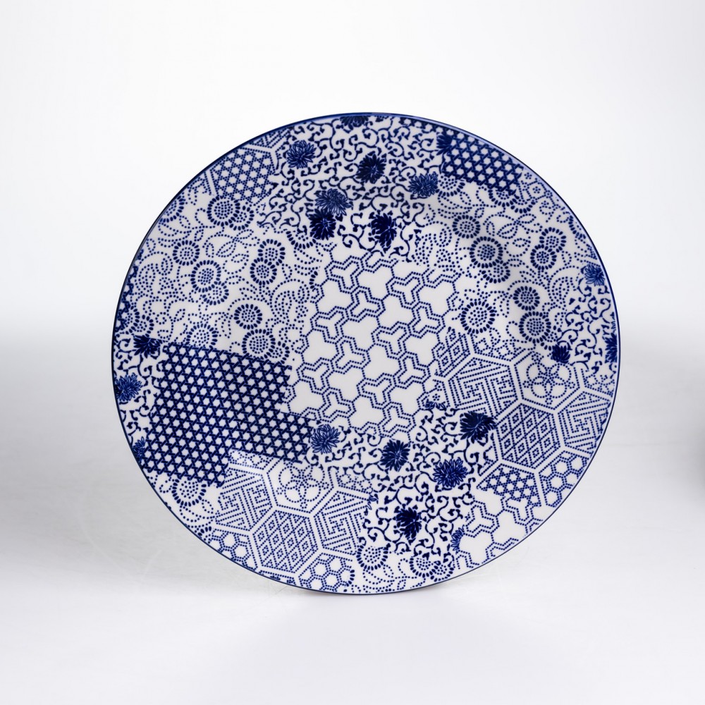 Столовый сервиз на 6 персон 18 предметов фарфоровый HP-HK-A5 Синий