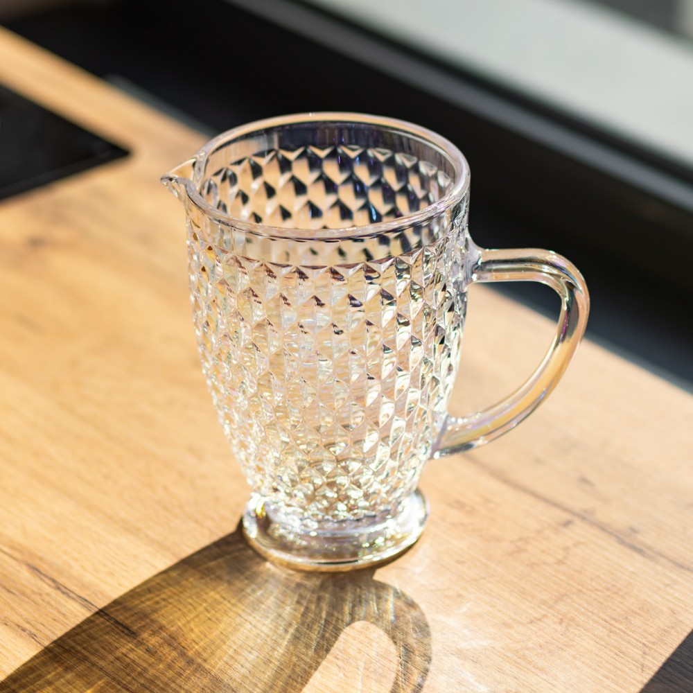 Кувшин для напитков 1,2 л из толстого стекла фигурный rainbow HP-19-251