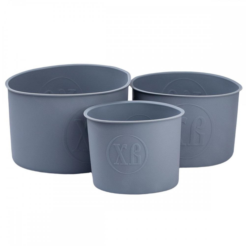 Формы для выпечки пасхи силиконовые 3 штуки 1,7/1/0,6 л Серый HP-35-555G