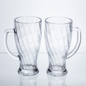 Набір кухлів для пива Glass Mug скляних 2 штуки по 420 мл HP-17-59