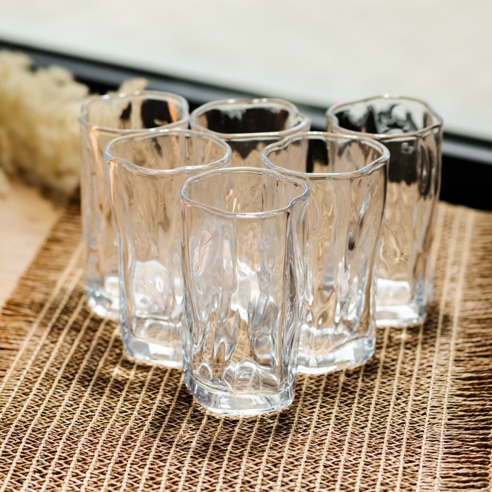 Набір склянок для напоїв Crinkle Glass 6 штук по 270 мл HP-17-62