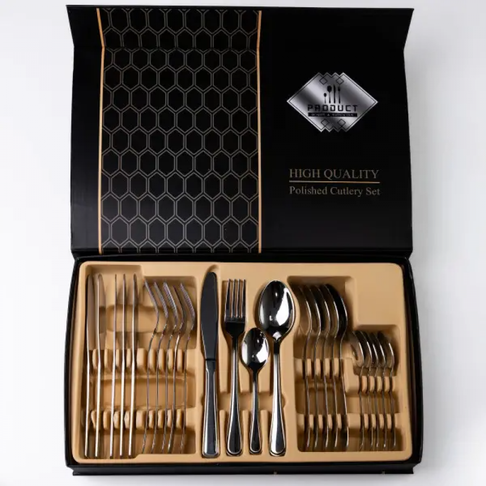 Набор столовых приборов из нержавеющей стали на 6 персон 24 предмета столовая ложка вилка нож HP-16978-25