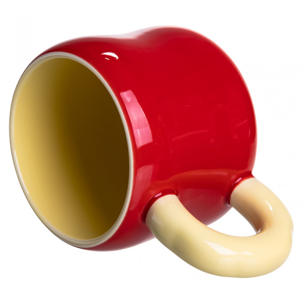 Чашка фарфоровая с магнитом Клубника 400 (мл) подарочная кружка прикольная чашка для детей на подарок Красный с желтым FM-53B